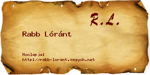 Rabb Lóránt névjegykártya