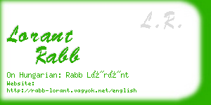 lorant rabb business card